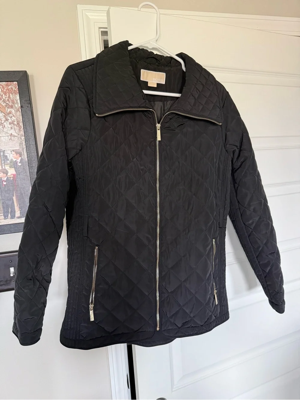 Michael Kors Black Quilted Zip-Front Puffer Jacket